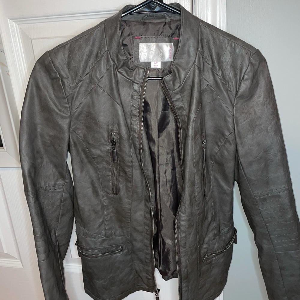 Grey Leather Jacket